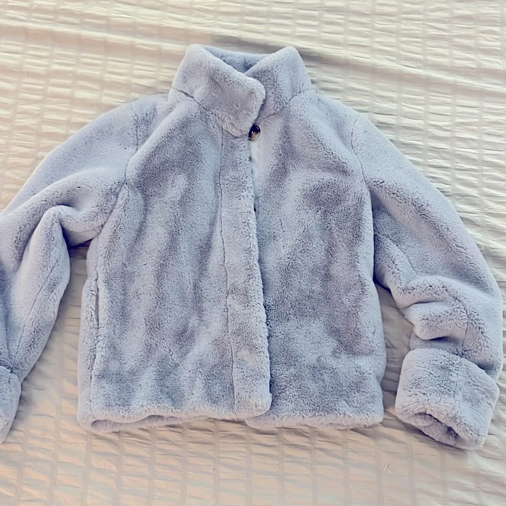 Baby Blue super soft faux fur xs jacket by Anthropology - Picture 1 of 10